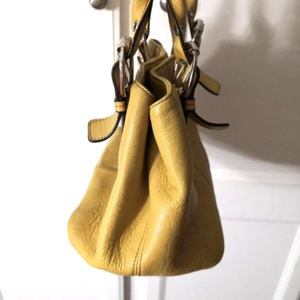 Tignanello Yellow Pebble Leather‎ Handbag 10